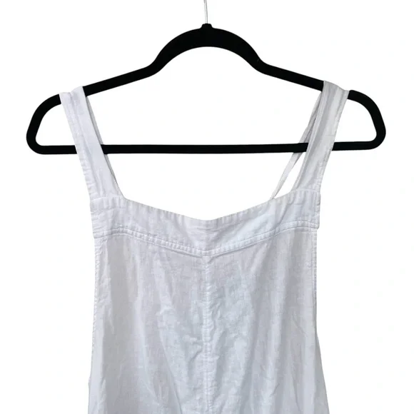 HAUTE HIPPIE Women's Linen Sleeveless Wide Leg Jumpsuit Coverup White XL - Picture 10 of 12